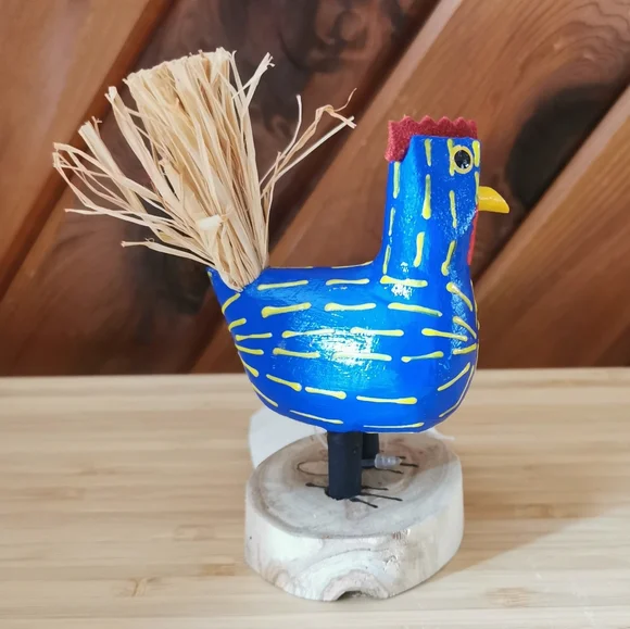 Signed Lawrence Herbert Navajo Folk Art Rooster Carving - Picture 3 of 9